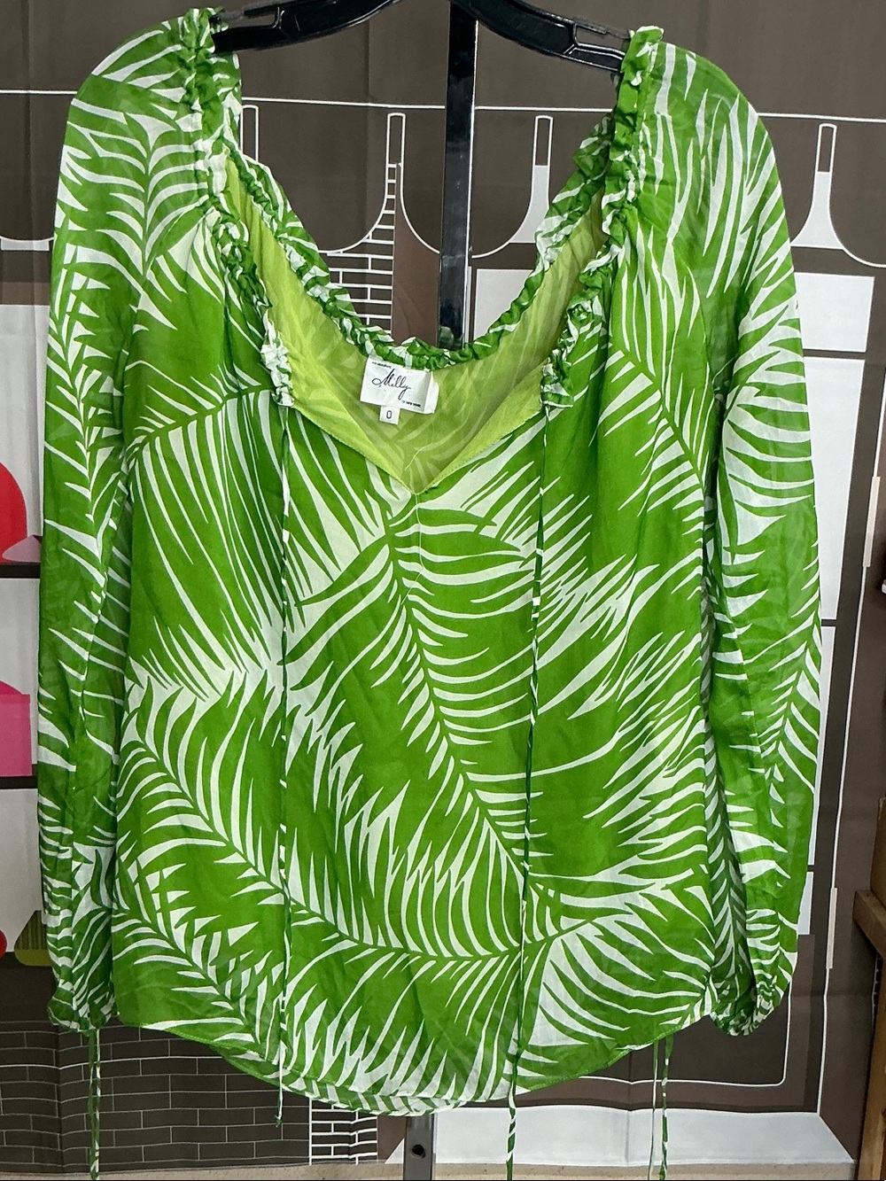 An original Milly of New York Silk Blouse Top sz 0 #2290